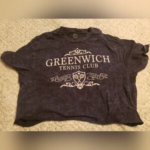 Navy Graphic Crop Top